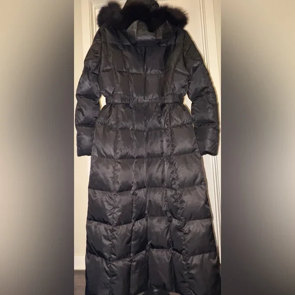 1 Madison Luxe Women's Down-Filled Coat with Front Vestee Black Size Large - Picture 10 of 13
